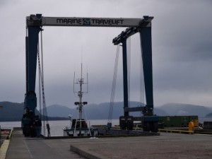 Wrangell's Marine Travelift - Photo by Shady Grove Oliver/KSTK News