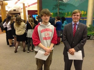 Wrangell High School's Matthew Covalt and Tyler Eagle - Photo by Shady Grove Oliver/KSTK