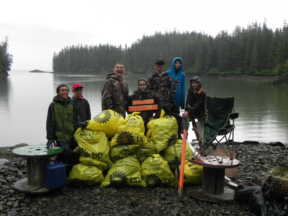 Boy Scout Troop 40 cleans up Zarembo Island