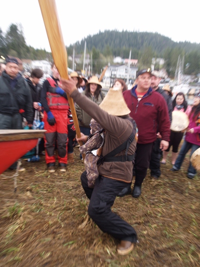 Seven canoes land in Wrangell