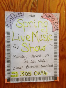 Spring live music show poster - Photo by Shady Grove Oliver/KSTK