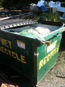 Nets have been brought to the new recycling bin at the Wrangell landfill. (Trevor Kellar/WCA)