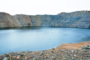 A mined-out pit used to store wastewater and milling leftovers at British Columbia's Mount Polley Mine is expected to fill up in April. The B.C. government just issued a permit allowing treated pit water to be discharged into a nearby lake. (Photo by Monica Lamb-Yorsk/Williams Lake Tribune)