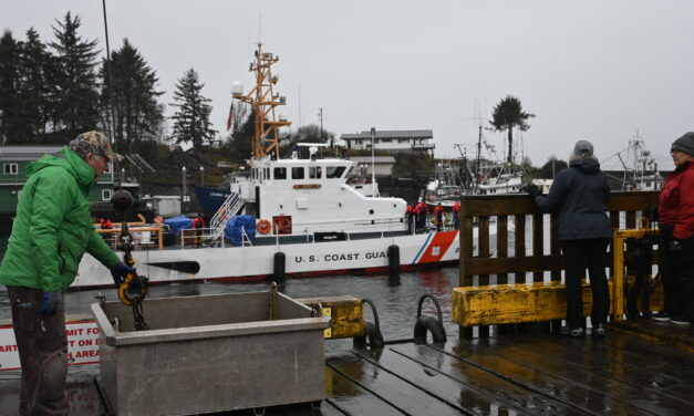 The U.S. Coast Guard Cutter Pike sailed with donated goods for BRAVE Wrangell