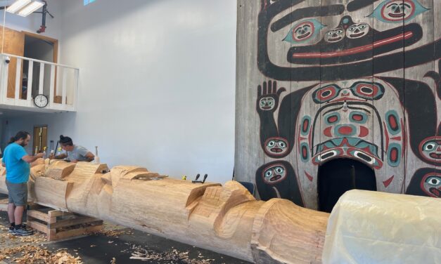 Master totem pole carver mentors five Wrangell apprentices