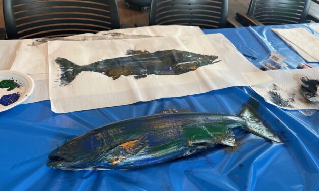Paint, press and print – gyotaku at Bear Fest