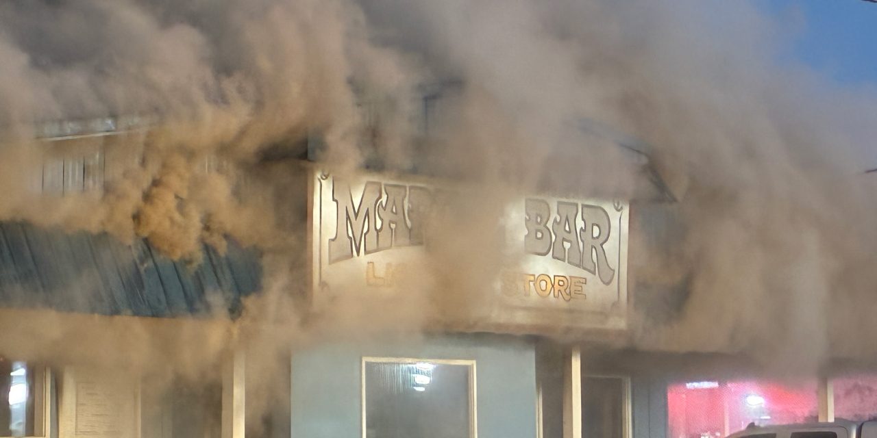 Fire department battling flames at the Marine Bar